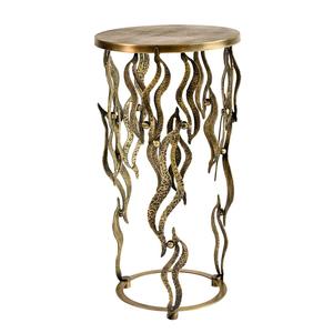 Ensemble de 4 tables d'appoint rondes en métal, design vintage, qualité supérieure, taille personnalisée, en aluminium et laiton. - Product Image 6