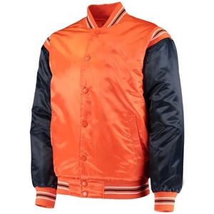 เสื้อแจ็คเก็ตบอมเบอร์ผ้าซาตินสไตล์ไฮสตรีทสำหรับผู้ชาย พิมพ์โลโก้ปักลายตามสั่ง ไซส์ใหญ่ ลายสก็อต กลับด้านได้ กันลม สำหรับฤดูหนาว สไตล์เบสบอล - Product Image 5