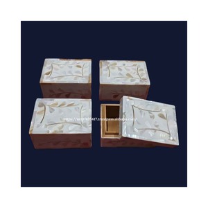Authentique boîte en incrustation d'os en MDF de qualité supérieure, faite à la main, avec nacre, en forme de rectangle pour article cadeau - Product Image 1