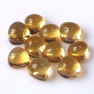 Envío rápido El precio más bajo del proveedor 100% Natural 8mm Citrino Corazón Cabujones lisos Piedras preciosas sueltas hechas a mano Joyería fina - Product Image 4