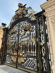 Puerta Batiente Moderna de Hierro Forjado para Jardín de Villa u Hotel - Fácil Instalación, Recubrimiento en Polvo, 3 Años de Garantía, Decoración de Seguridad para Exteriores - Product Image 2