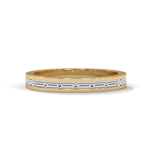 Anillo de Eternidad de Oro Amarillo de 14k con Diamantes Cultivados en Laboratorio, Corte Baguette, Anillo de Bodas para Mujer - Product Image 1