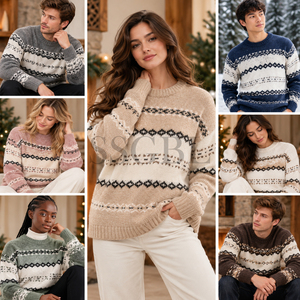 Pull-over personnalisé du Bangladesh, coupe et motif sur mesure, tricot épais, manches longues, hauts chauds et confortables pour l'hiver, fabricant OEM ODM - Product Image 4