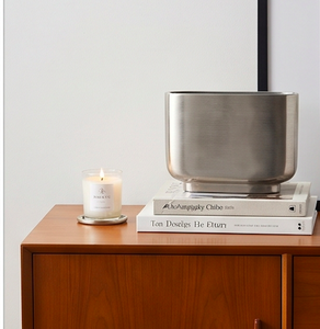 Vase carré moderne en acier inoxydable, finition argent brossé, pot de fleurs étanche pour une décoration de table élégante, mariage - Product Image 5