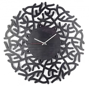 Modern Black Wooden <b>Wall</b> <b>Clock</b> Cutout Coral Branch Design Silent Non Ticking Quartz <b>Wall</b> Watch Home Living Room <b>Decor</b> <b>Wall</b> <b>Clock</b> - Product Image 1