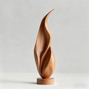 Sculpture en bois minimaliste, accent décoratif pour les espaces intérieurs - Product Image 4