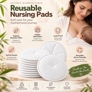 Almohadillas de Lactancia de Fibra de Bambú Orgánica |   Almohadillas de Lactancia Reutilizables y Lavables |   Almohadillas Absorbentes Suaves a Prueba de Fugas para Madres Primerizas - Product Image 5