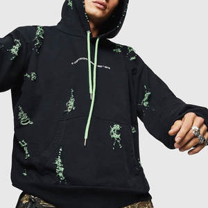 OEM Tendance 2025 Personnalisé 350 grammes 100% Coton Sweat à capuche surdimensionné à carreaux effet vieilli avec poche, brodé et sérigraphié, thermique pour l'hiver - Product Image 4