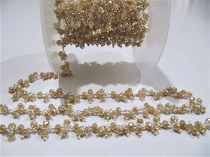 Chaîne de perles de chapelet facettées rondes en quartz hydro AB mystique, 3 mm, avec pendentif - Product Image 4