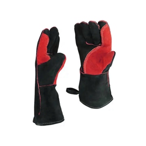 Premium Quality Cowhide Leather Anti-Vibration Safety Cuff Fireplace Working Gloves Waterproof Safety Hand Protection <b>Fire</b> - Product Image 3