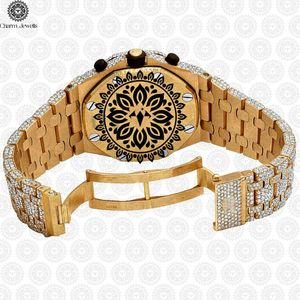 Reloj de Lujo para Hombre Charm Jewells, Bisel con Diamantes Dorados, Movimiento Mecánico Analógico, Fecha Automática, Caja de 40 mm, Resistente al Agua 10 Bar - Product Image 2