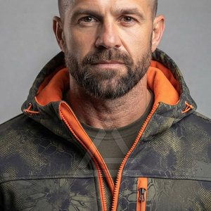 Veste de chasse réversible pour l'extérieur, design camouflage et orange vif avec capuche, fermeture éclair intégrale, poches pratiques, construction durable - Product Image 6