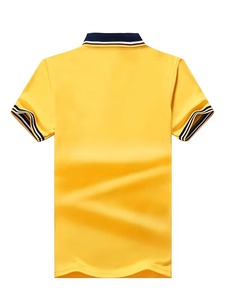 Polo de Algodón Amarillo para Hombre, Manga Corta, Logotipo Bordado, Corte Regular Informal, Tela Oxford, Diseño Transpirable, Colocación Frontal - Product Image 2