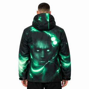 Veste à capuche graphique personnalisée OEM pour homme, style streetwear décontracté, veste Y2K, vêtements d'extérieur, marque privée, vente en gros B2B, vestes pour homme - Product Image 2