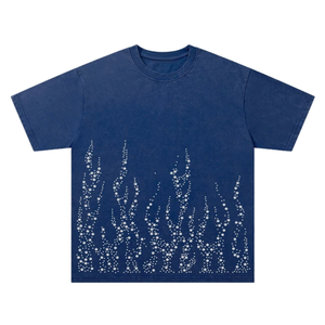 เสื้อยืดคุณภาพสูงสั่งทำพิเศษ ประดับด้วยคริสตัล 100% ผ้าฝ้ายเจอร์ซีย์ สำหรับผู้ชาย แขนสั้น คอกลม สวมใส่สบายๆ ในฤดูร้อน เสื้อยืดแบบยูนิเซ็กส์ - Product Image 4