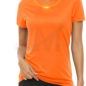 T-shirt décontracté d'été à manches courtes pour femme, en jersey de coton imprimé sur mesure avec technique de teinture unie, col ras du cou, t-shirt vierge - Product Image 2