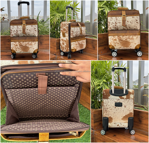 Equipaje de viaje de tendencia 2025 de alta calidad 100% cuero de vaca genuino equipaje de viaje maleta bolsa de viaje para Unisex - Product Image 3