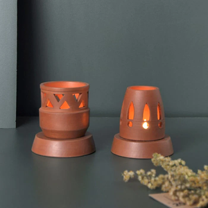 Juego de 2 - (SAMARA-ARDHA) - Lámpara de terracota hecha a mano para tu mesa de estudio, mesa de comedor, mesa auxiliar - Product Image 2