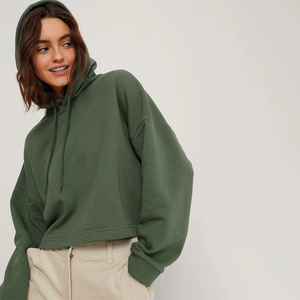 Haut court à capuche respirant et anti-rides pour femme, couleur personnalisée, grandes tailles, services OEM et ODM disponibles - Product Image 4