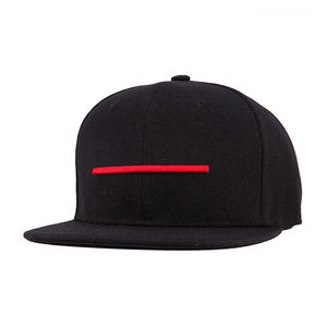 Casquette Snapback Noire à 6 Panneaux avec Broderie Rouge sur le Panneau Avant, Unisexe, Réglable, Visière Plate, Style Urbain, Casquette de Baseball - Product Image 2