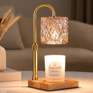 Lámpara Calentadora de Velas Geométrica de Cobre con Base Negra para Aromaterapia, Decoración del Hogar, Uso en Mesa - Product Image 5