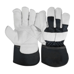 Gants en cuir de chèvre robustes anti-vibrations, doublure en coton, texture lisse, protection industrielle des mains, manchette de sécurité - Product Image 5