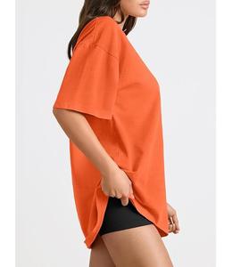 Nueva Llegada: Camiseta de Mujer 100% Algodón Sólido, Manga Media, Hombro Caído, Oversize, Casual, Holgada y Transpirable - Bangladesh - Product Image 3