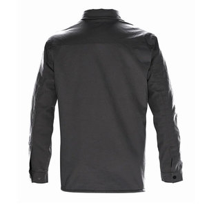 Camisa Chaqueta de Lona Negra para Hombre con Cierre de Botones y Bolsillos en el Pecho, Estilo Workwear, Corte Regular, para Otoño - Product Image 2