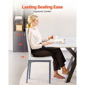 Set Moderno di 4 Sedie Laterali Imbottite in Pelle per Sala da Pranzo, Sedie Salvaspazio per Tavolo da Cucina con Dettagli Decorativi - Product Image 2