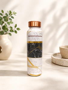 Marble Print Copper <b>Water</b> <b>Bottle</b> for home and travel from Indian exports international. ( Certified pure copper ) - Product Image 1