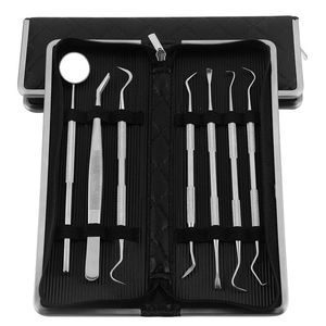 Kit de Higiene Dental de Acero Inoxidable OEM, Herramientas de Limpieza Dental, Removedor de Sarro y Placa, Set de Cuidado Bucal con Estuche de PU - Product Image 3