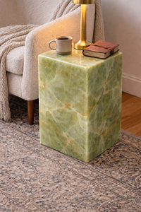 Table d'appoint de luxe en onyx vert écologique, table sur piétement pour design d'intérieur moderne de salon - Diwali, Anniversaire, Baptême - Product Image 3