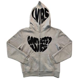 Sudaderas personalizadas para mujer Venta al por mayor Puff Printing Streetwear French Terry Hood Plain Zip Cotton Regular Fit Front Logo Position - Product Image 4