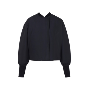 Blouson Bomber en Cuir Court Tendance pour Femme avec Poignets Côtelés et Ourlet Tissé – Idéal Printemps-Automne pour Votre Garde-Robe Saisonnière - Product Image 3