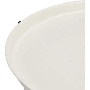 Tavolino rotondo bianco/grigio melange con cestino in tessuto, comodino da 17,7 pollici, altezza 18,9 pollici - Product Image 5