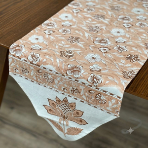White & Pink Indian Cotton Canvas Striped Customizable Reusable Rajasthan <b>Table</b> <b>Runner</b> - Product Image 1