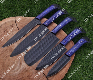 Juego de Cuchillos de Cocina de Acero con Alto Contenido de Carbono Hechos a Mano, 5 Piezas con Estuche de Cuero, Juego de Cuchillos de Chef, Cuchillo Multiusos, Cuchillo para Pelar Frutas - Product Image 2