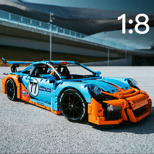 Nouveau modèle de voiture de sport technique Gulf Oil à l'échelle 1:8, blocs de construction MOC, briques de course créatives pour la ville, jouets pour garçons, coffret cadeau de Noël - Product Image 1