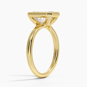Modern Classic Solitaire <b>Ring</b> with Elegant 14K Rose Gold Bezel Setting - Product Image 6