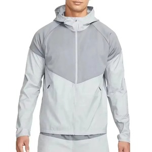 Manufacturer's Casual Windbreaker <b>Jacket</b> for <b>Men</b> O-Neck Spring Outdoor Clothing Hood Zipper Closure <b>Letter</b> Pattern Dyed Blouson - Product Image 1