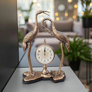Elegante Reloj de Cuarzo de Latón con Diseño Único de Dos Grúas, Reloj Decorativo de Mesa, Reloj de Lujo para Decoración de Hogar, Oficina y Sala de Estar - Product Image 2