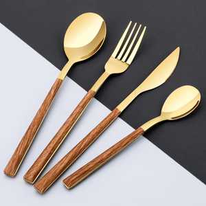 Ensemble de couverts de luxe en acier inoxydable avec manche doré – Fourchette, cuillère, couteau – Vaisselle moderne pour table à manger – Ustensiles de cuisine - Product Image 4