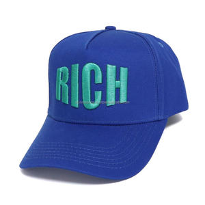 New Hot Custom Design 5 Panel Adults Cotton Baseball <b>Caps</b> With 3D Embroidery Logo Sports Hats For Man And Women - Product Image 1