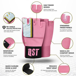 Bandages de boxe avec gants intérieurs et technologie anti-choc en gel – Durables et respirants pour l'entraînement de Muay Thai et de Kickboxing - Product Image 2