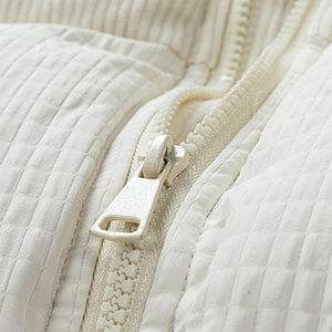 Veste d'hiver rembourrée pour homme, style vintage années 70, longue, en tricot noir et blanc, avec capuche, fermeture éclair imperméable - Product Image 4