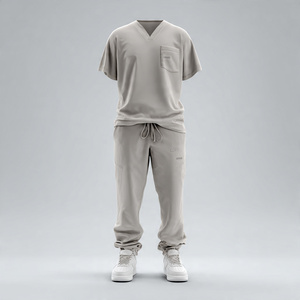 Wholesale Unisex Hospital <b>Scrub</b> Uniforms 100% Cotton Knitted Breathable Customized Color <b>Scrub</b> Suits - Product Image 5