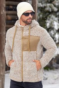 Chaqueta Casual para Hombre, Estilo Sherpa, Cálida, Gruesa, de Piel Sintética, con Cierre, Cómoda, con Capucha, para Invierno - Product Image 2