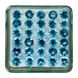 โทแพซสีฟ้าธรรมชาติ 5 มม. ทรงกลม เจียระไนทรงกลม คุณภาพสูง ราคาขายส่ง - Product Image 3