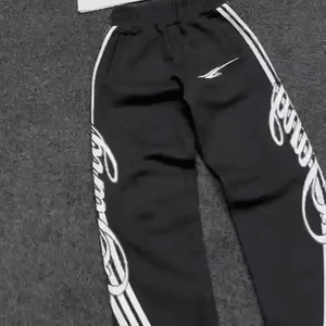 Custom Logo High Quality Polyester Solid Woven Oversized Summer Men's T-Shirt and <b>Trousers</b> Set <b>Elastic</b> Waist Two-Piece - Product Image 3
