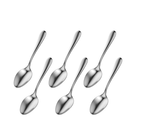 Cuchara de Acero Inoxidable Plateada, Apta para Lavavajillas, Cuchara para Postre, Café, Yogur, Sopa, Helado, Cuchara para Bodas - Product Image 1